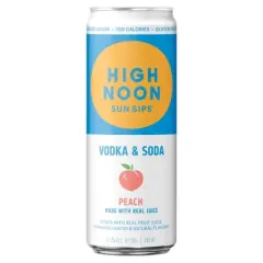 High Noon Sun Sips Peach Vodka Hard Seltzer - 4pk/355ml Cans