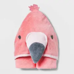 Baby Girls' Flamingo Hooded Bath Towel - Cloud Island&trade; Coral