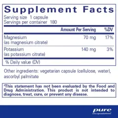 Pure Encapsulations Potassium Magnesium (Citrate) - for Heart Health & Bone Mineralization* - Optimal Absorption - Gluten Free & Non-GMO - 180 Caps