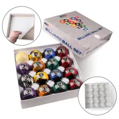 GSE 2 1/4-Inch Black Marbelite Swirl Style Professional Regulation Size Billiards Pool Balls Set, Standard 16 Balls Set