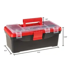 Leisure Sports Fishing Tackle Set and Box - Red/Black, 55 Pieces