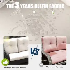 LayinSun Outdoor Patio Furniture Set, Black Rattan Wicker Sectional Swivel Rocker Chairs Sets with Ottomans, Swivel Glider Chair