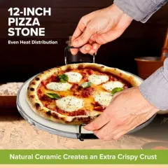 Granitestone Piezano 12 Inch Ceramic Pizza Stone for Oven or Grill