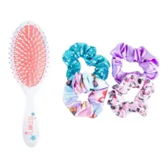 Disney Princess Girls 5-Piece Hair Set &ndash; Disney Princess Hair Brush & 4 Scrunchies &ndash; Ages 3+