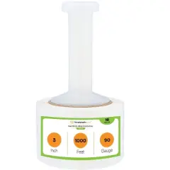 PSBM Mini Stretch Wrap Shrink Film, 18 Rolls, 3"x1000', 90 Gauge, with Plastic Handle