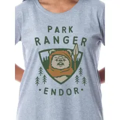 Star Wars Womens' Ewok Park Ranger Endor Nightgown Sleep Pajama Shirt Grey