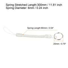 Unique Bargains Plastic Detachable Spiral Spring Coil Strap Keyring Lanyards