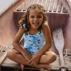 Girl&lsquo;s Floral Ruffled Bow One Piece Swimsuit - Cupshe