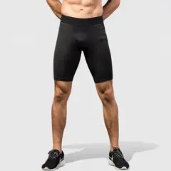 Anna-Kaci Active Men's Padded Compression Cycling Shorts with Wide Waistband and Mid-Thigh Length
