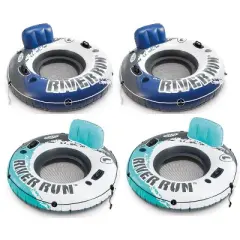 Intex River Run 53&rdquo; Aqua Inflatable Tube (2-Pack) & Blue Inflatable Tube (2-Pack)