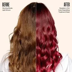 Overtone Raspberry Pink Hair Mask- Semi-Permanent Hair Dye & Color Conditioner- Vegan, Ammonia-Free, Pink for Brown & Blonde Hair