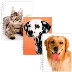 Fat Spiral Notebook - 5.5 X 4 Inches, Assorted Animal Designs, Poly Cover, 200 Sheets (48 Packs)