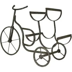 LIVEVIE Classic Vintage Bike Delivery Style Wine Rack Freestanding Wine Holder for 3 Bottles - Countertop Tabletop Wine Organizer