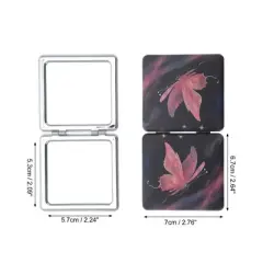 Unique Bargains Fashion Butterfly Makeup Mirror Black Pink 1 Pc