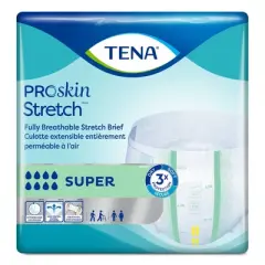 TENA Stretch Super Incontinence Briefs, Heavy Absorbency, Unisex, Large/XL, 28 Count, 2 Packs, 56 Total
