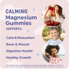 Magnesium Calming Gummies For Kids, Calming Supplement with Chamomile & Lemon Balm for Kids Sleep, MAV Nutrition, 60ct