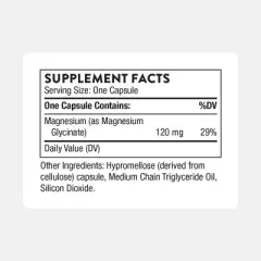 THORNE - Magnesium Glycinate - Support Restful Sleep, Muscle Relaxation, Heart Health, and Metabolism* - Chelated Magnesium Capsules - 90 Servings