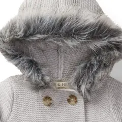 Hope & Henry Baby Faux Fur Hooded Sweater Set