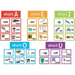Teacher Created Resources&reg; Short Vowels Pocket Chart Cards, 205 Pieces