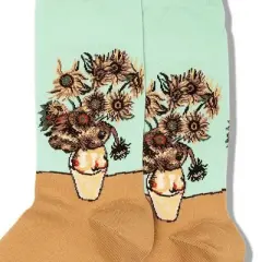 Van Gogh's Sunflowers Crew Socks (Women's Sizes, Adult Medium) from the Sock Panda