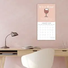 2026 Square Wall Calendar, Ros&eacute;, 16-Month Animals Theme with 180 Reminder Stickers (12x12 In)