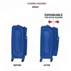 Gulches (20"+24") Two-piece suitcase suitcase set Oxford trolley case without password lock universal wheel, Blue