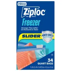 Ziploc Slider Freezer Quart Bags - 136ct