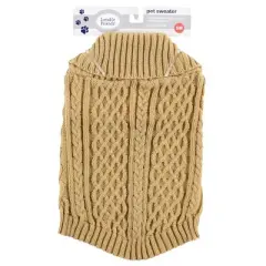 Luvable Friends Dogs and Cats Cableknit Pet Sweater, Camel