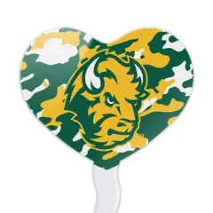 North Dakota State Camo Heart Love Cupcake Picks Toppers Decoration Set of 6