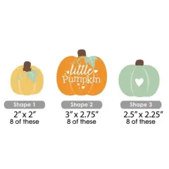 Big Dot of Happiness Little Pumpkin - Paper Straw Decor - Fall Birthday Party or Baby Shower Striped Decorative Straws - Set of 24