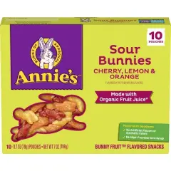 Annie's Organic Sour Bunnies Fruit Snacks - 7oz/10ct