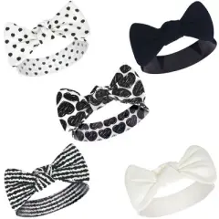 Touched by Nature Baby Girl Organic Cotton Headbands 5pk, Heart, 0-24 Months