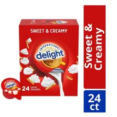 International Delight Sweet & Creamy Coffee Creamer Singles, 0.44 fl oz, 24 Count (Pack of 4)