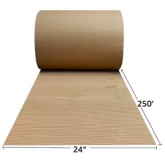 UOFFICE Corrugated Wrap 24" x 250' x 1/8" Thick - B Flute - Cardboard Wrap