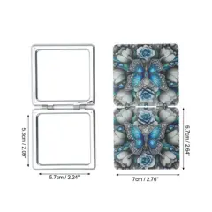 Unique Bargains Blue Butterfly Makeup Mirror Gray Green 1 Pc