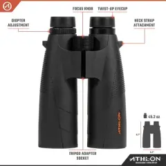 Athlon Optics Cronus G2 UHD Binoculars with Eye Relief for Adults and Kids, High-Powered Binoculars for Hunting, Birdwatching, and More