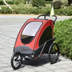 3-in-1 Bike Trailer and Stroller for Kids with Jogger Mode and Foldable Frame-3irtyhousy