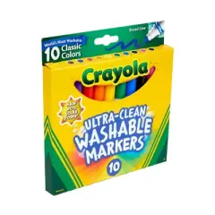 Crayola 10ct Washable Broad Line Markers - Classic Colors: School Supplies for Kids, Classroom Must Haves, Coloring Markers