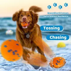 Dog Balls Dog Toy Balls Bouncy Tennis Balls Durable for Aggressive Chewers Fetch Game Balls for Large Medium Small Dogs Lightweight Water Toys Yellow