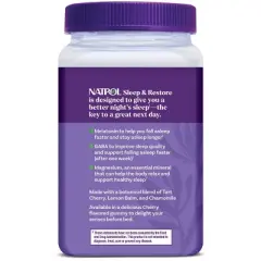 Natrol Sleep & Restore Gummies for Restorative Sleep with Magnesium, GABA, 5mg Melatonin - Cherry - 60ct