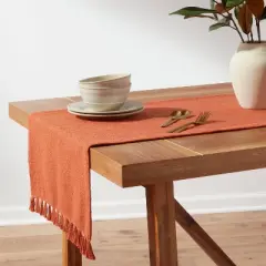 90" x 20" Cotton Textured Table Runner Dark Orange - Threshold&trade;