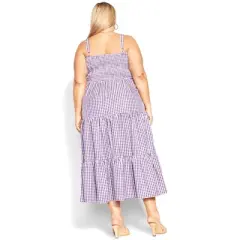 Women's Plus Size  Gingham Maxi Dress - petunia | CITY CHIC