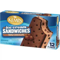 Kemps Triple Chocolate Ice Cream Sandwiches - 12pk