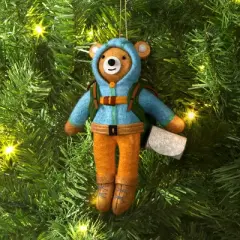 Christmas Fabric Camping Bear Ornament - Wondershop&trade;