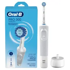 Oral-B Pro 300 Vitality Rechargeable Electric Toothbrush with Brush Head - White