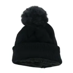 Polar Extreme Women's Zigzag Print Beanie Cuff Cap with High Pile Fleece Lining