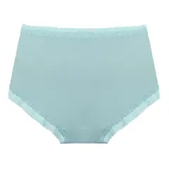 Agnes Orinda Women Plus Mid Waisted Lace Trim Soft Breathable Stretch Briefs Underwear