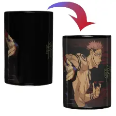 Jujutsu Kaisen Yuji Itadori Anime Manga Heat Reactive Color Changing 16 OZ. Tea Coffee Mug Cup Black