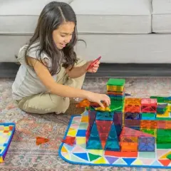 Magna-Tiles 84pc + Storage Bin/Playmat Bundle