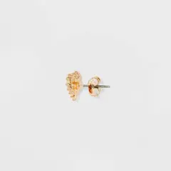 Heart and Beaded Cubic Zirconia Flower Stud Earring Set 18pc - Wild Fable&trade; Gold